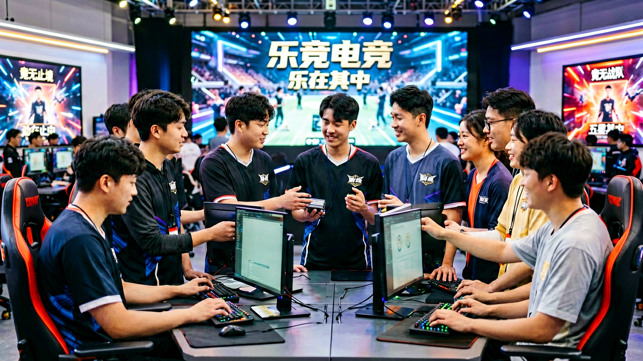 电竞俱乐部主场，选手与粉丝互动